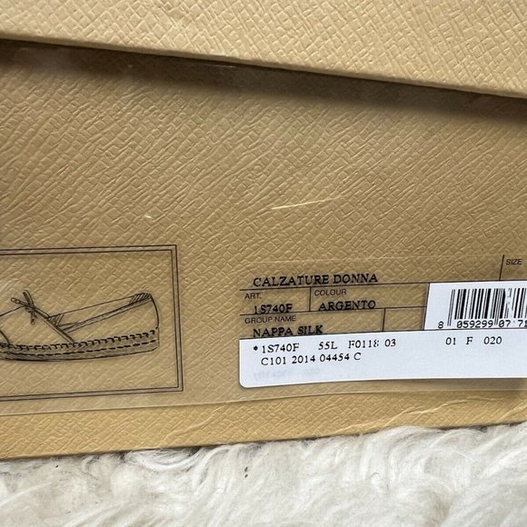 NIB Prada Bow Logo Leather Loafer Gabardine Plaque Flat Espadrilles 35/ US 5 - Picture 9 of 10